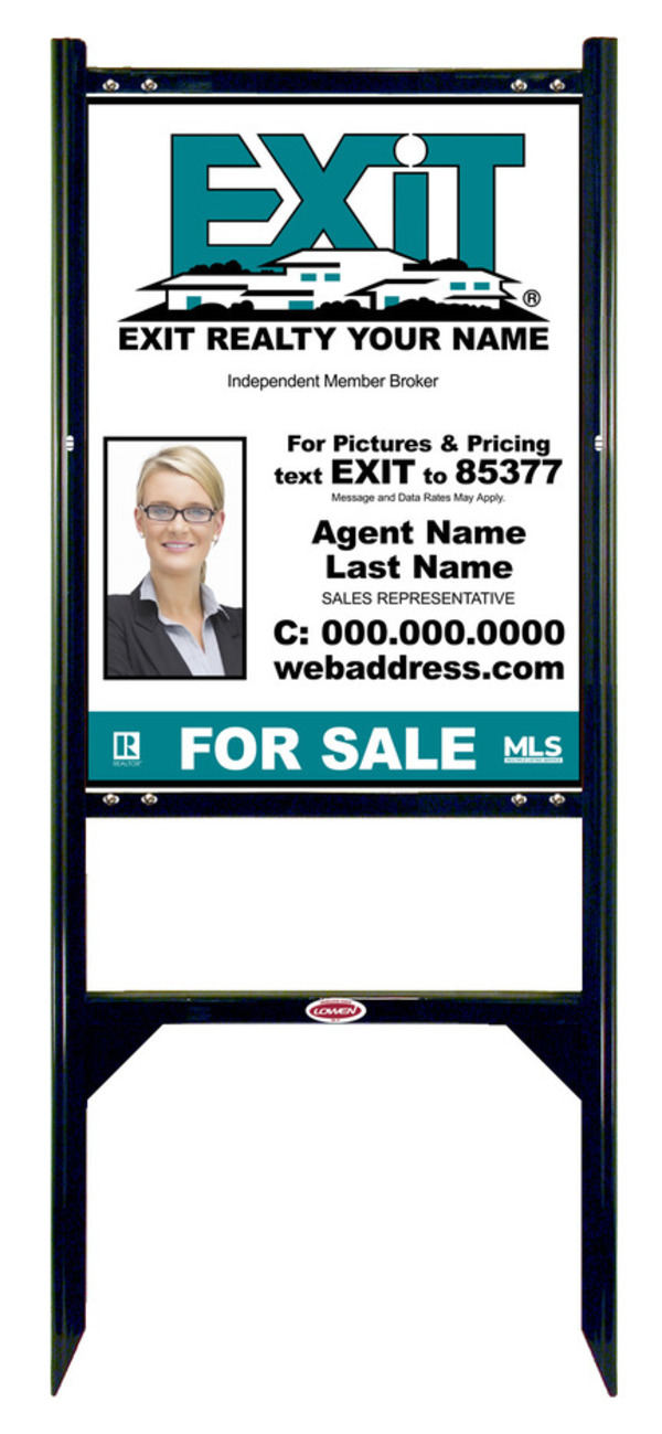 Black Angle Iron Frame and Photo Sign Panel Unit, 24h x 18w