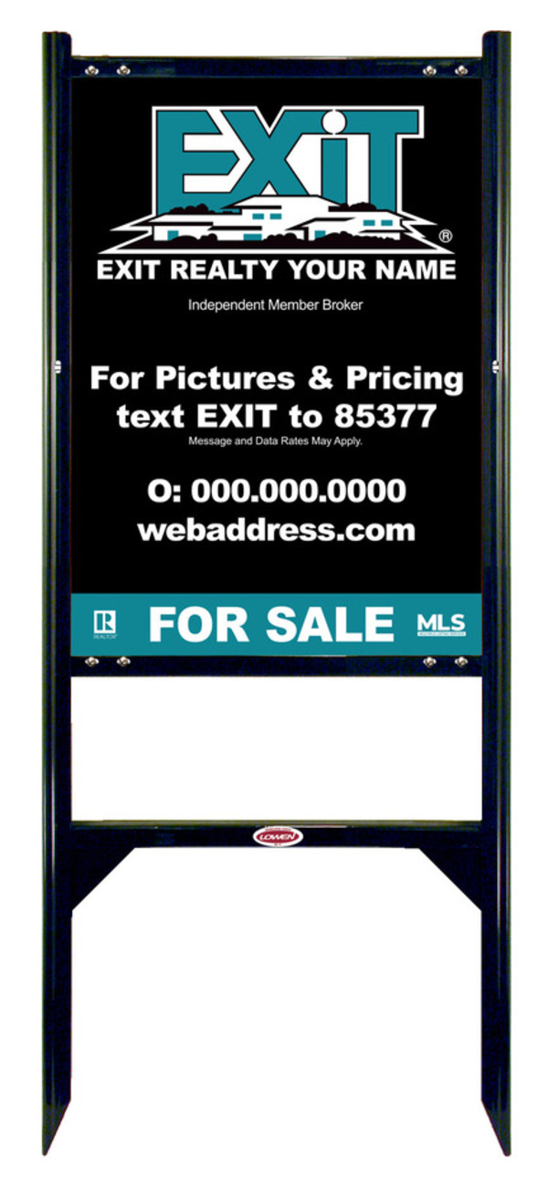 Black Angle Iron Frame and Sign Panel Unit, 24h x 18w