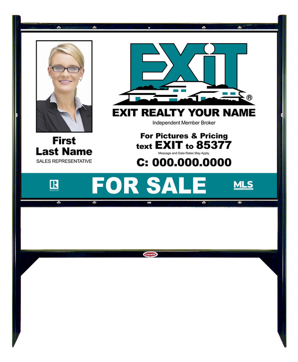 Black Angle Iron Frame and Photo Sign Panel Unit, 24h x 36w