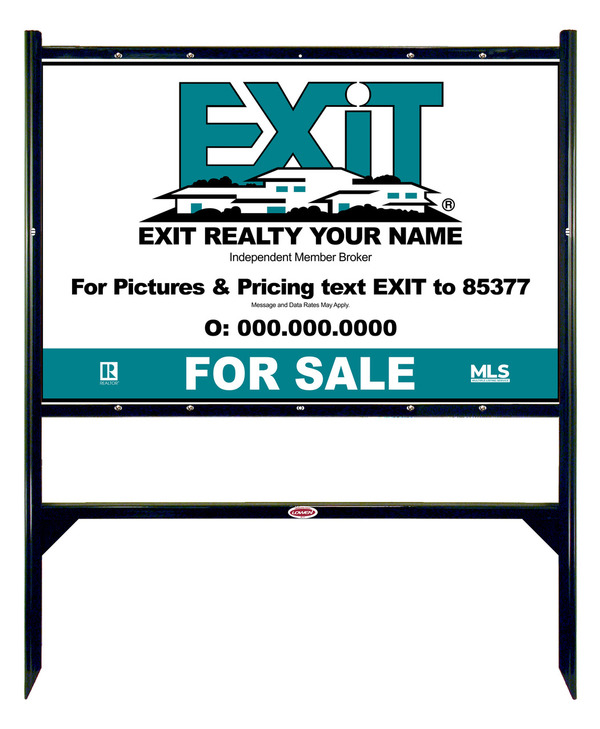 Black Angle Iron Frame and Sign Panel Unit, 24h x 36w