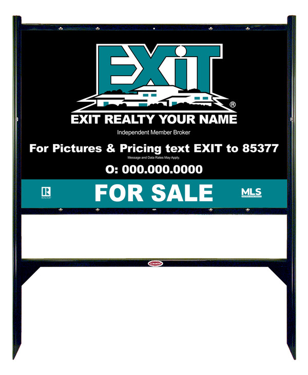 Black Angle Iron Frame and Sign Panel Unit, 24h x 36w