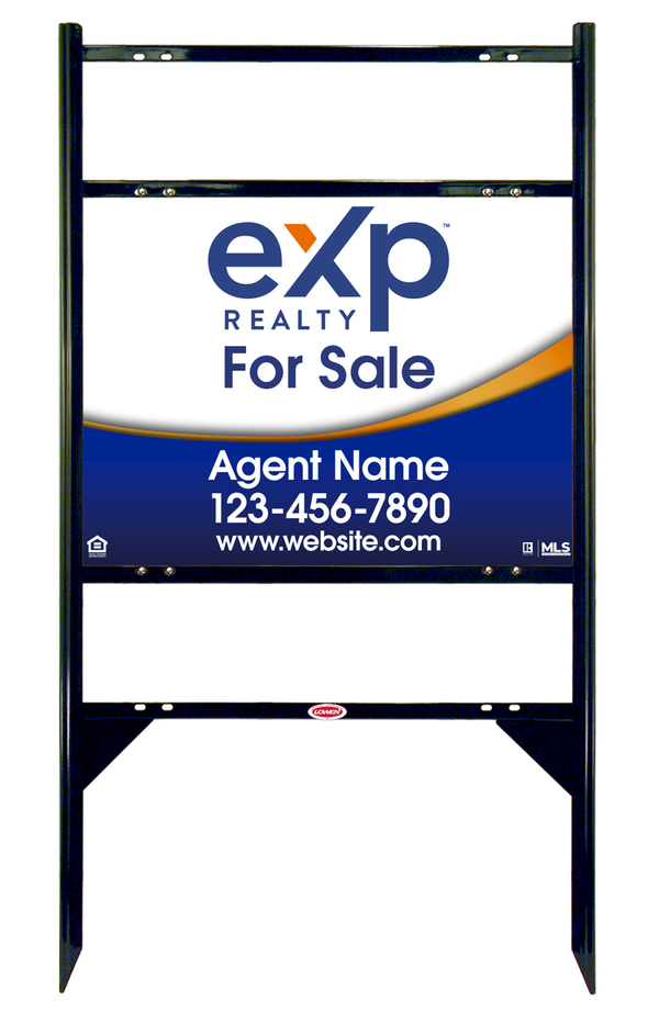 Angle Iron Frame with Two Rider Inserts and Agent Sign Panel Unit, 18h x 24w