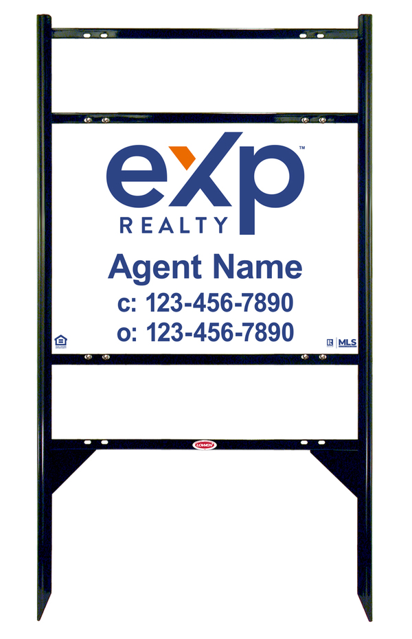 Angle Iron Frame with Two Rider Inserts and Agent Sign Panel Unit, 18h x 24w