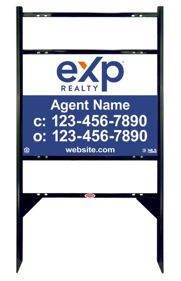 Angle Iron Frame with Two Rider Inserts and Agent Sign Panel Unit, 18h x 24w