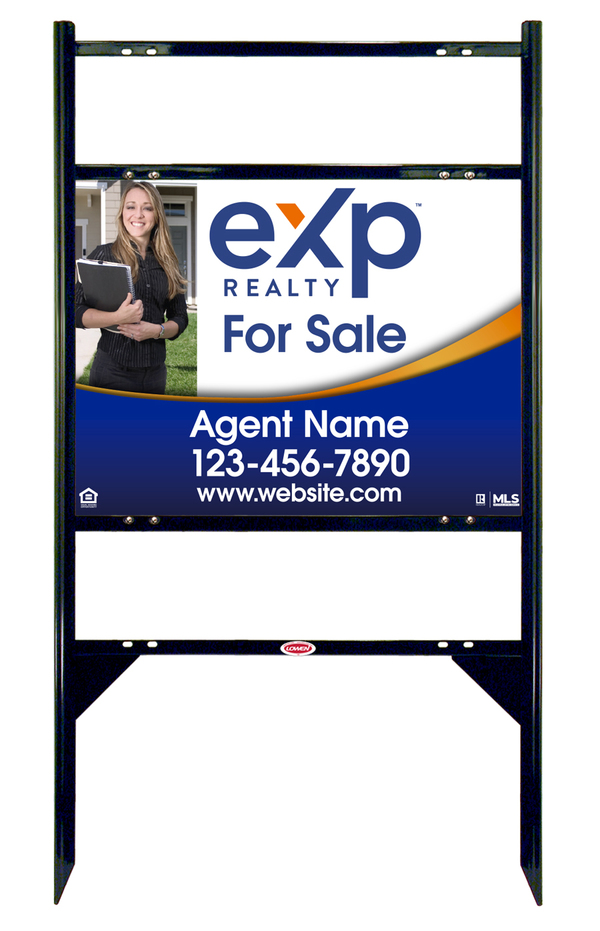 Angle Iron Frame with Two Rider Inserts and Photo Sign Panel Unit, 18h x 24w