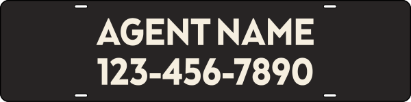 Agent Name Sign Rider, 6h x 24w, Steel