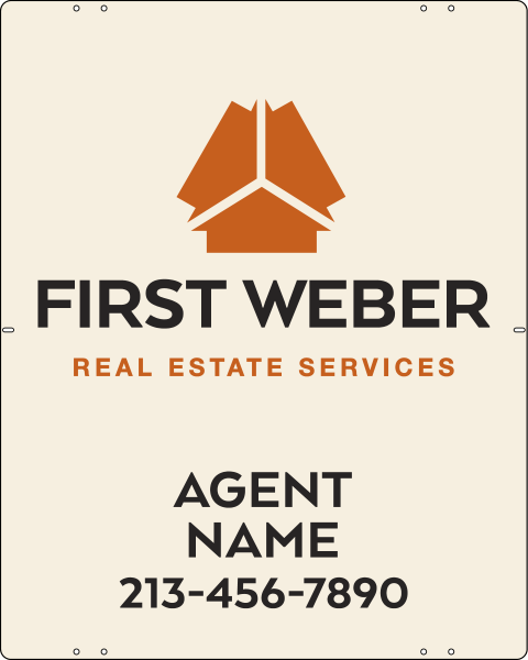 Agent Name Sign Panel, 30h x 24w, Steel