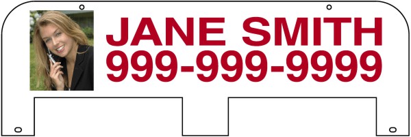 Real Estate Photo Sign Rider with tabs, .090 Polyethylene 6h x 24w