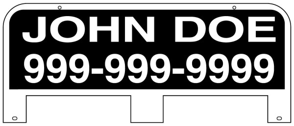 Real Estate Name Sign Rider with tabs, .150 Polyethylene 8h x 24w