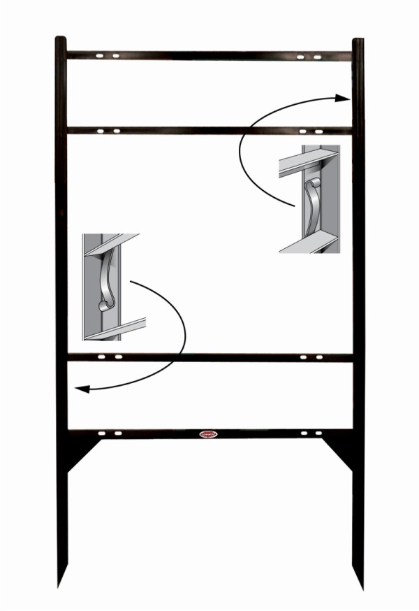 Real Estate Angle Iron Sign Frame with Two Rider Inserts,  18h x 24w - Black