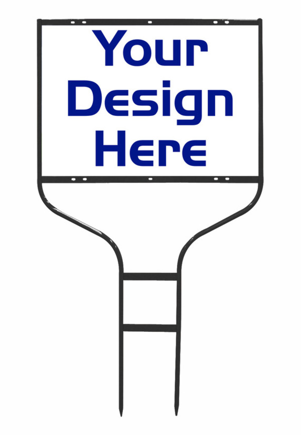 real estate round rod sign frame and sign panel unit, 24 GA steel 18h x 24w