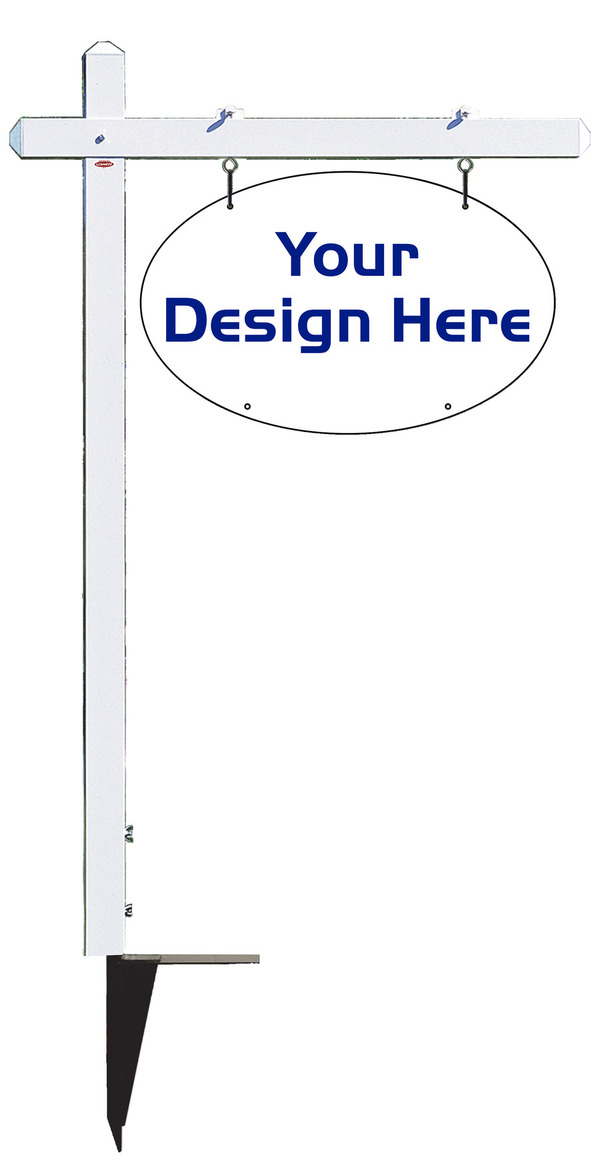real estate Aluminum Sign Post and Oval Shape Panel Unit,  .150 polyethylene, 19h x 30w