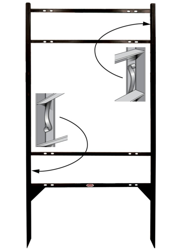 Black Angle Iron Frame with Two Rider Inserts 24x24
