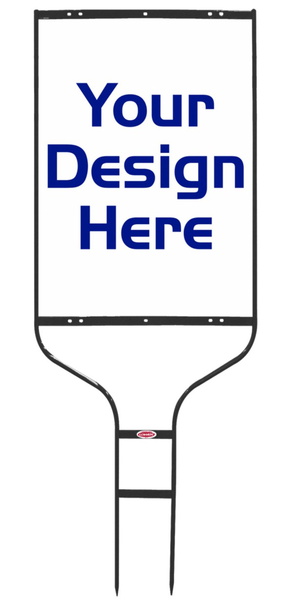 real estate Round Rod Sign Frame and panel unit, 24 GA steel, 28h x 20w