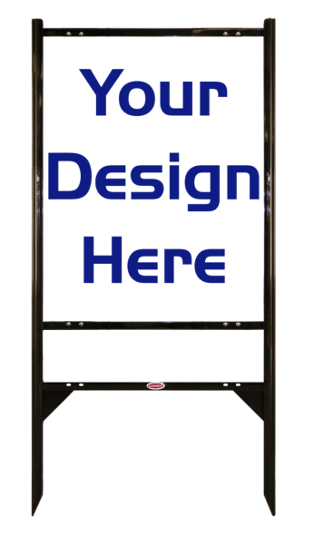 Angle Iron Frame w 1 Rider Inserts and Reflective Sign Panel Unit, 30h x 24w, 3MM Aluminum Composite