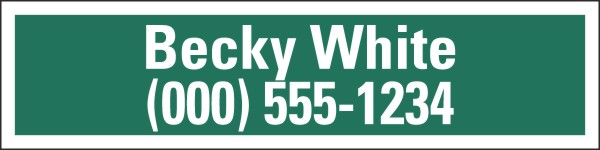 Name Sign Rider, 4mm Corrugated Plastic 6h x 24w