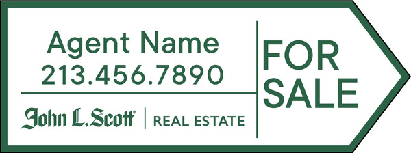 Directional  Agent Name For Sale Sign Panel, 9h x 24w, 4mm Corrugated plastic