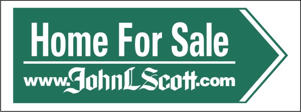 Directional Home For Sale Sign Panel, 4mm Corrugated Plastic 9h x 24w