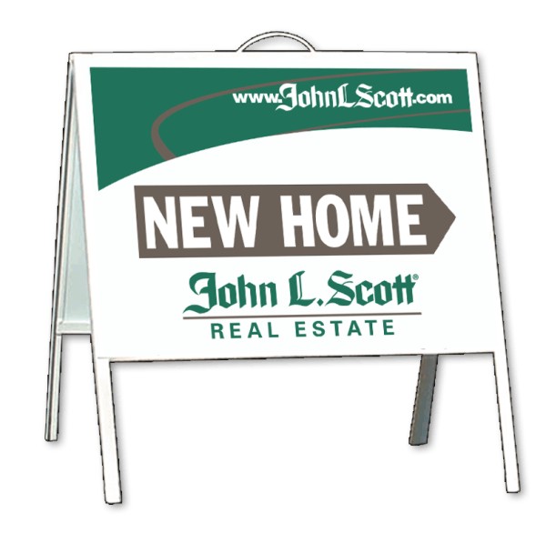 Angle Iron A-Frame and New Home sign panel unit ,.050 polyethylene 18h x 24w