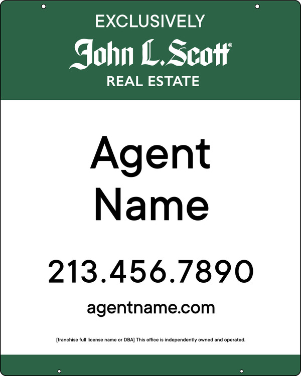 Hanging Agent Sign Panel, 30h x 24w, 3MM Aluminum Composite