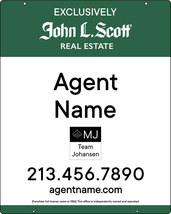 Hanging Agent Sign Panel, 30h x 24w, 3MM Aluminum Composite