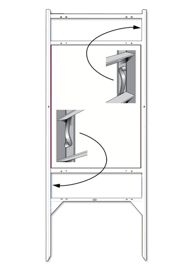 Angle Iron Sign Frame with Two Rider Inserts,  24h x 18w - White