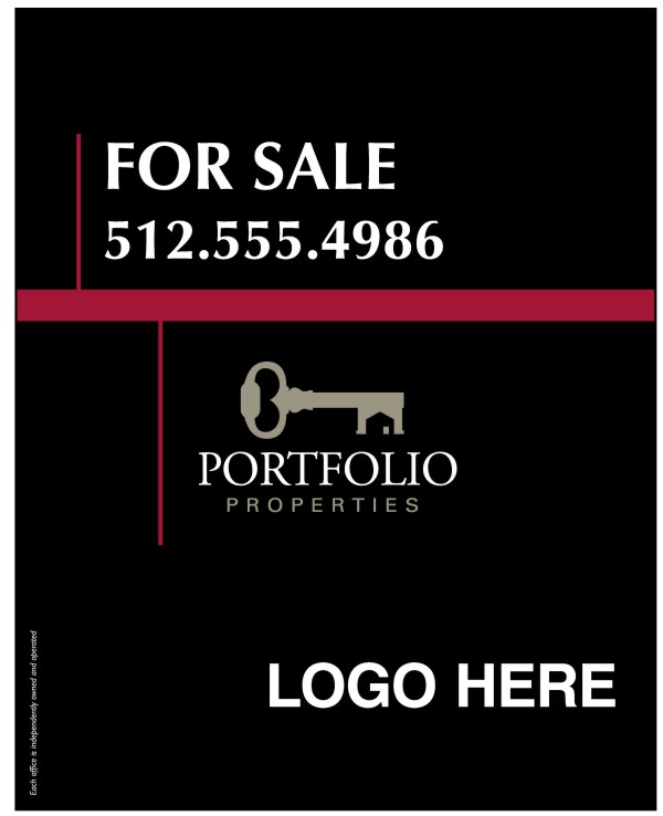 Luxury Homes hanging sign panel, 24 GA steel 30h x 24w