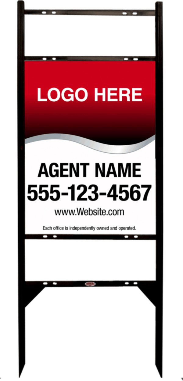 Black Angle Iron Frame and sign panel unit with two Rider Inserts, 24 GA steel 24h x 18w