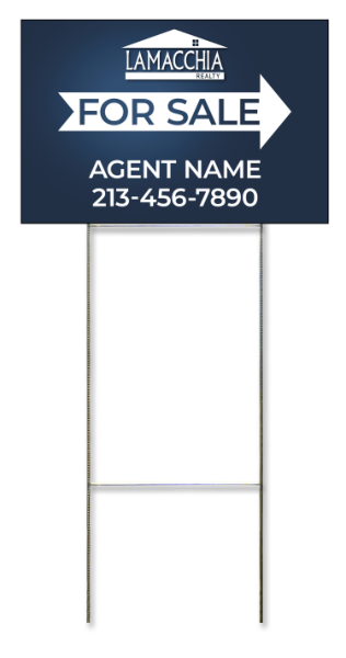 Wire Stake and For Sale Agent Name Panel Unit, 12h x 18w, 4mm Corrugated Plastic