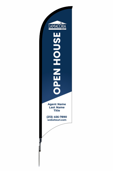 12FT Custom Agent Open House Feather Flag Unit, Printed on both sides