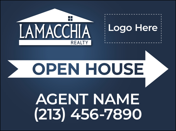 Directional Agent Logo Open House (2) SF Sign Panels, 18h x 24w, 4mm Corrugated Plastic