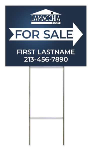 Wire Stake and For Sale Agent Name Panel Unit, 18h x 24w, 4mm Corrugated Plastic