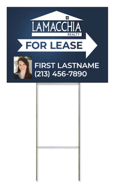 Wire Stake and For Lease Agent Photo Panel Unit, 18h x 24w, 4mm Corrugated Plastic