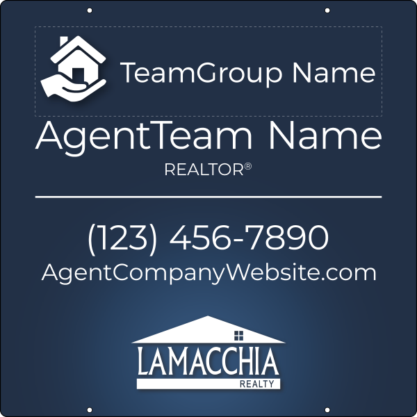 Reflective Agent Team Group Name w Logo Hanging Sign Panel, 30h x 30w, 3mm Aluminum Composite