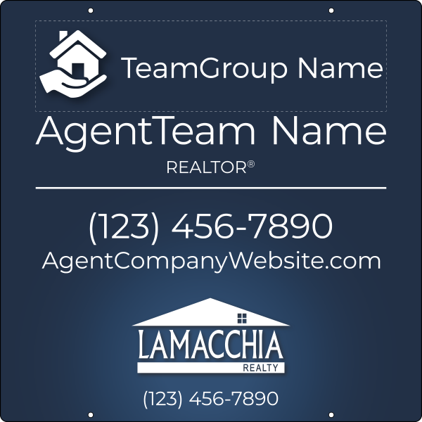 Agent Team Group Name w Logo Office Phone Hanging Sign Panel, 30h x 30w, 3mm Aluminum Composite