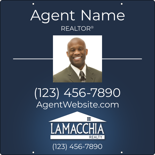 Agent Photo Team Name Office Phone Hanging Sign Panel, 30h x 30w, 3mm Aluminum Composite