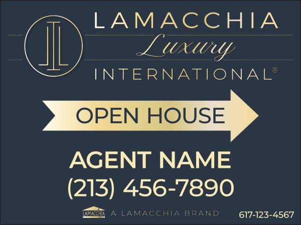 Directional Luxury Agent Open House (2) SF Sign Panels, 18h x 24w, 4mm Corrugated Plastic