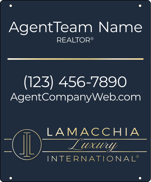 Luxury Reflective Agent Team Name Hanging Sign Panel, 24h x 20w, 3mm Aluminum Composite