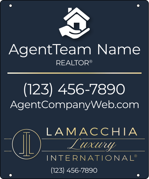 Luxury Agent Team Name w Logo Office Phone Hanging Sign Panel, 24h x 20w, 3mm Aluminum Composite