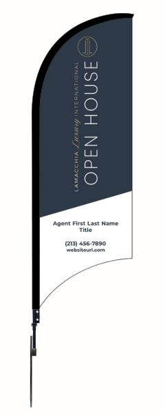 9FT Custom Luxury Agent Open House Feather Flag Unit, Printed on both sides