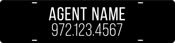 Agent Name Sign Rider, 6h x 24w, Steel