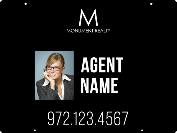 Reflective Hanging Agent Photo Sign Panel, 18h x 24w, Steel