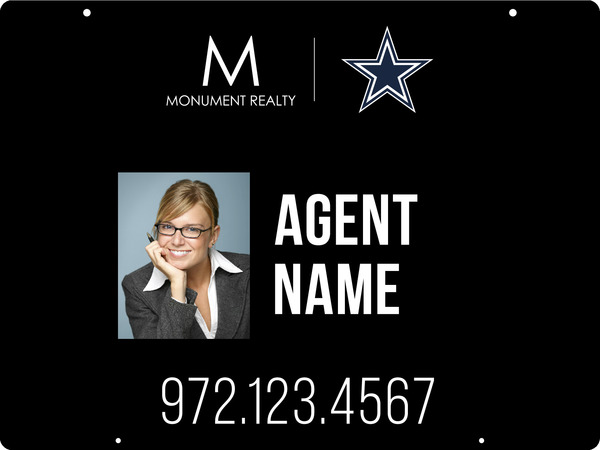 Hanging Agent Photo Sign Panel, 18h x 24w, Steel