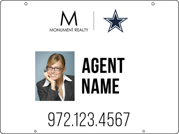 Reflective Hanging Agent Photo Sign Panel, 18h x 24w, Steel