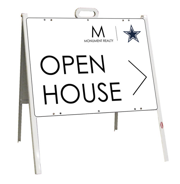 Angle Iron A-Frame and Open House w Star Sign Panel Unit, 18h x 24w, Steel