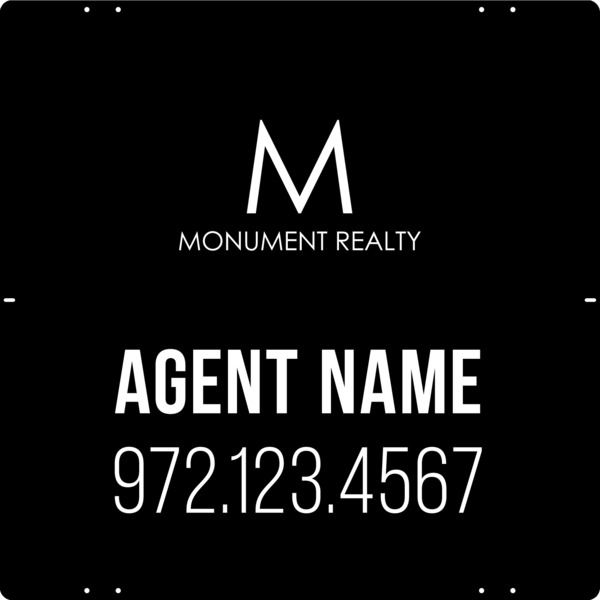 Agent Name Sign Panel, 24h x 24w, Steel