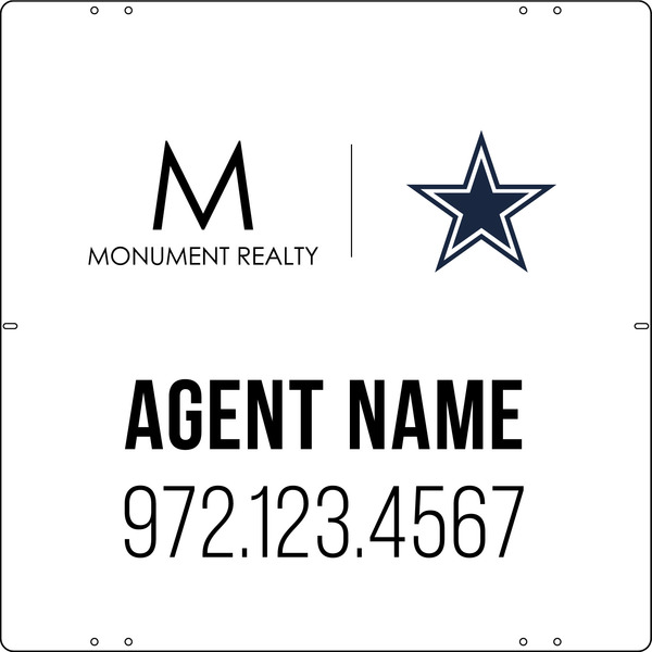 Agent Name Sign Panel, 24h x 24w, Steel