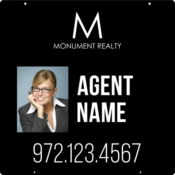 Hanging Agent Photo Sign Panel, 24h x 24w, Steel