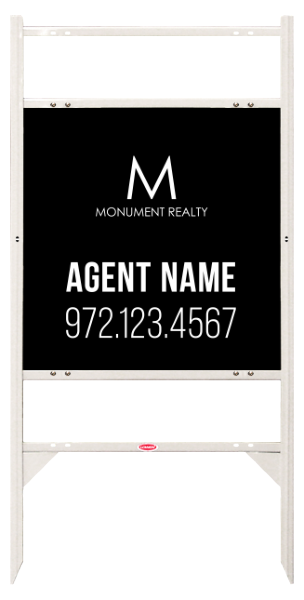 Angle Iron Frame w 2 Rider Inserts and Agent Name Sign Panel Unit, 24h x 24w, Steel