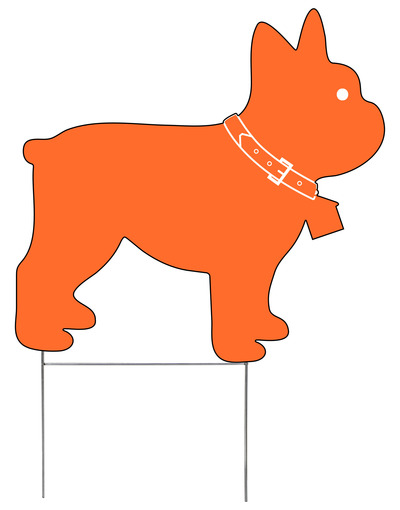 H-Frame Wire Stake and Dog Shape Sign Panel Unit, 4mm Corrugated, 18h x 24w